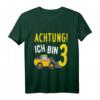 Kinder Achtung Ich bin 3 - Geburtstag T-Shirt mit Bagger Motiv für kleine Jungs, perfektes Geschenk zum 3. Geburtstag & Kinderparty-Outfit