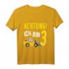 Kinder Achtung Ich bin 3 - Geburtstag T-Shirt mit Bagger Motiv für kleine Jungs, perfektes Geschenk zum 3. Geburtstag & Kinderparty-Outfit