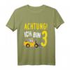 Kinder Achtung Ich bin 3 - Geburtstag T-Shirt mit Bagger Motiv für kleine Jungs, perfektes Geschenk zum 3. Geburtstag & Kinderparty-Outfit