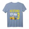 Kinder Achtung Ich bin 3 - Geburtstag T-Shirt mit Bagger Motiv für kleine Jungs, perfektes Geschenk zum 3. Geburtstag & Kinderparty-Outfit