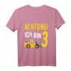Kinder Achtung Ich bin 3 - Geburtstag T-Shirt mit Bagger Motiv für kleine Jungs, perfektes Geschenk zum 3. Geburtstag & Kinderparty-Outfit