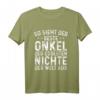 Lustiges T-Shirt für den besten Onkel der Welt - Geschenkidee für Nichte zum Geburtstag, Weihnachten & Vatertag