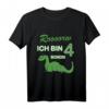 Kinder Geschenk für 4-jährigen Jungen Dinosaurier T-Shirt – Lustiges Dino Geburtstagsshirt für den 4. Geburtstag