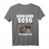 Kinder Einschulung Geschenk Jungen Feuerwehr Auto Schulkind 2020 T-Shirt - Lustiges Geschenk zum Schulstart für Feuerwehrbegeisterte Kinder