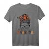 Unordentlicher Dutt Damen T-Shirt mit Leopardenmuster für Multiple Sklerose Bewusstsein – Unterstützung, Ermutigung & Geschenkidee