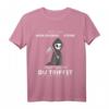Bitte Lass Hirn Regnen Oder Steine T-Shirt - Sarkastischer Spruch mit Grim Reaper und schwarzem Humor