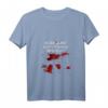 Damen Halloween Blutig T-Shirt mit V-Ausschnitt - Lustiges, Sarkastisches Horror-Shirt für Halloween-Partys