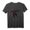 14. Geburtstag Mädchen - Prinzessin T-Shirt mit Zahl 14, Krone & Herzen - Lustiges Geschenk für Teenie und Teenager zum Geburtstag