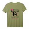 14. Geburtstag Mädchen - Prinzessin T-Shirt mit Zahl 14, Krone & Herzen - Lustiges Geschenk für Teenie und Teenager zum Geburtstag