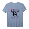14. Geburtstag Mädchen - Prinzessin T-Shirt mit Zahl 14, Krone & Herzen - Lustiges Geschenk für Teenie und Teenager zum Geburtstag