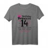 14. Geburtstag Mädchen - Prinzessin T-Shirt mit Zahl 14, Krone & Herzen - Lustiges Geschenk für Teenie und Teenager zum Geburtstag