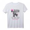 14. Geburtstag Mädchen - Prinzessin T-Shirt mit Zahl 14, Krone & Herzen - Lustiges Geschenk für Teenie und Teenager zum Geburtstag