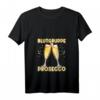 Damen Blutgruppe Prosecco positiv Sekt T-Shirt mit V-Ausschnitt – Witziges Teamoutfit für Junggesellinnenabschied & Party, Geschenkidee für Weinliebhaberinnen
