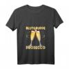 Damen Blutgruppe Prosecco positiv Sekt T-Shirt mit V-Ausschnitt – Witziges Teamoutfit für Junggesellinnenabschied & Party, Geschenkidee für Weinliebhaberinnen