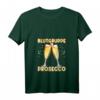 Damen Blutgruppe Prosecco positiv Sekt T-Shirt mit V-Ausschnitt – Witziges Teamoutfit für Junggesellinnenabschied & Party, Geschenkidee für Weinliebhaberinnen