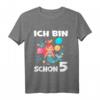 Kinder Meerjungfrau Geburtstagsshirt für 5-Jährige - Süßes Meerjungfrau T-Shirt für Mädchen, perfekte Party- und Kindergartenkleidung