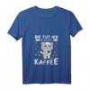 Damen Kaffee T-Shirt mit Spruch 'Die tut nix die will nur Kaffee' – Lustiges Katzen Motiv, Perfekt für Kaffeeliebhaberinnen & Morgenmuffel