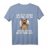 Lustiges Yoga T-Shirt mit deutschem Schäferhund - 'Und jetzt alle tief einatmen und die Idioten nicht mehr' Humorvolles Spruchshirt