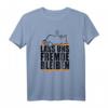 Lass uns Fremde bleiben - Schwarzer Humor Ironie T-Shirt für Misanthropen, Menschenhasser & Ironiefans
