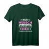 Damen Pink V-Ausschnitt T-Shirt mit Spruch 'Nur hübsch sein reicht nicht man muss auch bier trinken' – Lustiges Bier-Motiv für Frauen
