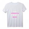 Damen Pink V-Ausschnitt T-Shirt mit Spruch 'Nur hübsch sein reicht nicht man muss auch bier trinken' – Lustiges Bier-Motiv für Frauen