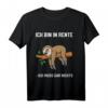 Ich bin in Rente, ich muss gar nix Faultier Langarmshirt – Lustiges Geschenk für Rentner und Faultier-Liebhaber