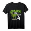 Kinder 4 Jahre Dino Dinosaurier Geburtstags T-Shirt - Cooles Outfit für Dino-Fans und Dino-Party Motto