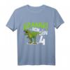 Kinder 4 Jahre Dino Dinosaurier Geburtstags T-Shirt - Cooles Outfit für Dino-Fans und Dino-Party Motto