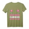 Lustiges Flamingo T-Shirt mit Spruch - GLOTZ' MEINE FLAMINGOS NICHT SO AN! Humorvolles Damen-Shirt für Partys & Geschenkideen