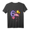 Kinder 6. Geburtstag Mädchen Flamingo T-Shirt – Lustiges Geburtstagsoutfit für 6-jährige Mädchen, Tochter, Nichte & Enkeltochter