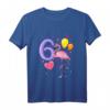 Kinder 6. Geburtstag Mädchen Flamingo T-Shirt – Lustiges Geburtstagsoutfit für 6-jährige Mädchen, Tochter, Nichte & Enkeltochter