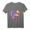 Kinder 6. Geburtstag Mädchen Flamingo T-Shirt – Lustiges Geburtstagsoutfit für 6-jährige Mädchen, Tochter, Nichte & Enkeltochter