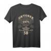 50. Geburtstag Geschenk Mann Legendär Seit Oktober 1971 - Vintage T-Shirt für Damen und Herren zum Jubiläum