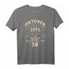 50. Geburtstag Geschenk Mann Legendär Seit Oktober 1971 - Vintage T-Shirt für Damen und Herren zum Jubiläum