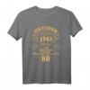 Oktober 1943 Lustiges 80. Geburtstag Geschenk für Mann und Frau - Vintage Limitierte Edition T-Shirt für Jubiläum & Geburtstagsparty