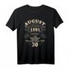 30. Geburtstag Geschenk für Mann & Frau – Legendär seit August 1991 Vintage T-Shirt für Geburtstag, Vater, Mutter, Oma, Opa