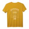 30. Geburtstag Geschenk für Mann & Frau – Legendär seit August 1991 Vintage T-Shirt für Geburtstag, Vater, Mutter, Oma, Opa