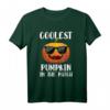 Coolster Kürbis im Patch Kinder T-Shirt | Lustiges Halloween Motiv mit Kürbiskopf & Sonnenbrille