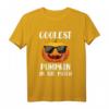 Coolster Kürbis im Patch Kinder T-Shirt | Lustiges Halloween Motiv mit Kürbiskopf & Sonnenbrille