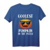 Coolster Kürbis im Patch Kinder T-Shirt | Lustiges Halloween Motiv mit Kürbiskopf & Sonnenbrille