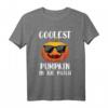 Coolster Kürbis im Patch Kinder T-Shirt | Lustiges Halloween Motiv mit Kürbiskopf & Sonnenbrille