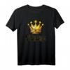 Damen Princess Schriftzug T-Shirt in Schwarz/Gelb mit Großer Goldener Krone – Perfekt als Geschenk für Paare, Freunde & Familie