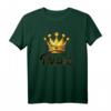 Damen Princess Schriftzug T-Shirt in Schwarz/Gelb mit Großer Goldener Krone – Perfekt als Geschenk für Paare, Freunde & Familie