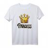 Damen Princess Schriftzug T-Shirt in Schwarz/Gelb mit Großer Goldener Krone – Perfekt als Geschenk für Paare, Freunde & Familie