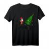 Lustiges Katzen Weihnachts-T-Shirt mit schwarzer Katze und Mundschutz - Witziges Geschenk für Katzenliebhaber und Katzenbesitzer zu Weihnachten