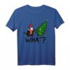 Lustiges Katzen Weihnachts-T-Shirt mit schwarzer Katze und Mundschutz - Witziges Geschenk für Katzenliebhaber und Katzenbesitzer zu Weihnachten