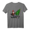 Lustiges Katzen Weihnachts-T-Shirt mit schwarzer Katze und Mundschutz - Witziges Geschenk für Katzenliebhaber und Katzenbesitzer zu Weihnachten