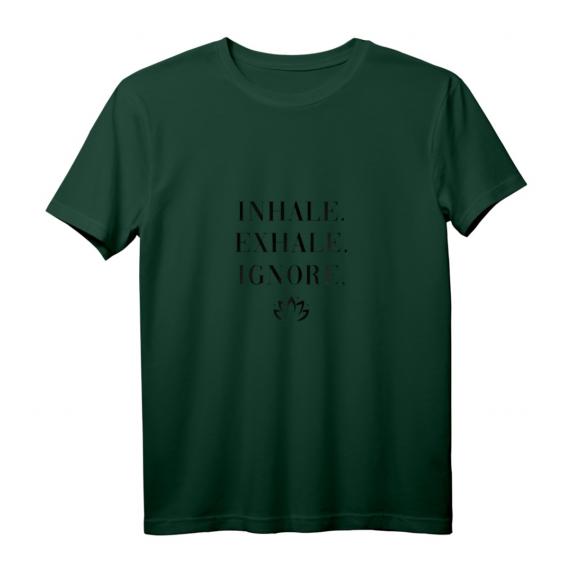 HapDeer Yoga T-Shirt mit lustigem 'inhale exhale ignore' Design – Perfekt für Yogis, Yoginis und Yoga-Liebhaber, ideal als Geschenk oder Alltagsoutfit
