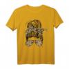 Leopard Mom Leben Chaotisch Brötchen Damen T-Shirt - Lässiges Tiermuster Shirt für Mütter mit Messy Bun, klassisch geschnitten