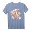 Blümchen Rehkitz T-Shirt für Mädchen - Waldtier Geschenkidee für Kindergartenkinder und Rehkitz-Fans